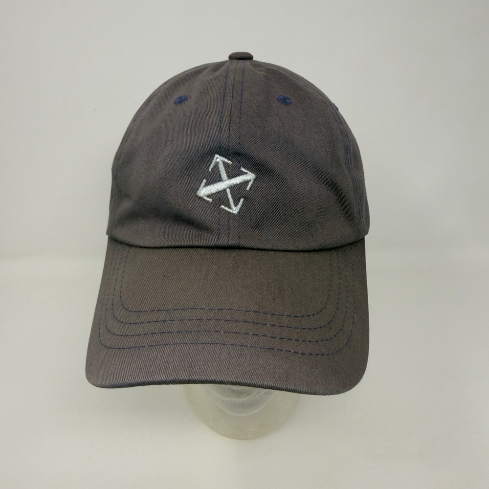 Yupoong The Classics Navy Blue Cotton Dad‎ Hat Embroidered Arrow Logo Strapback